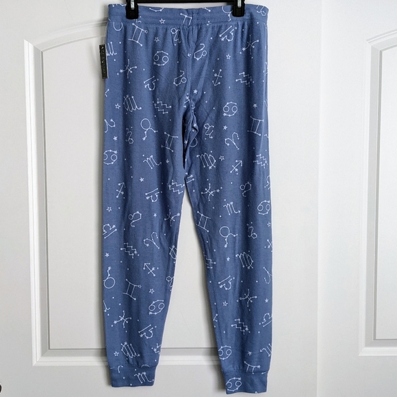 PJ Salvage Lounge Joggers Astrology Print Brushed Stretch Knit Blue White M NWT - Picture 5 of 13